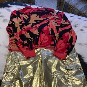 NFR Gold Night! Stylish Red and Black Women's Sweater